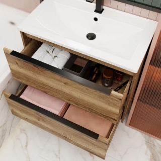 Тумба под раковину La Fenice Tesoro FNC-01-TES-DKK-100-2 Дуб канзас коричневый 100 см